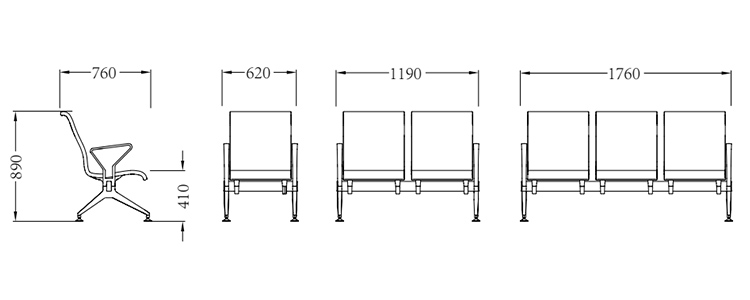 PU機(jī)場(chǎng)椅/等候椅/排椅 -SJ9096(圖2) undefined