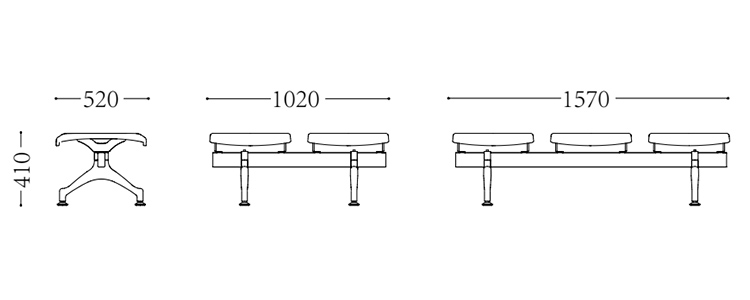 PU機(jī)場(chǎng)椅/等候椅/排椅 -SJ9202(圖2) undefined