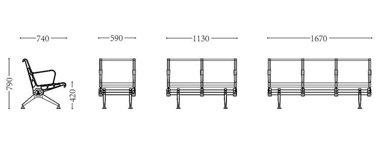 不銹鋼機(jī)場(chǎng)椅/等候椅-SJ6088(圖2) undefined